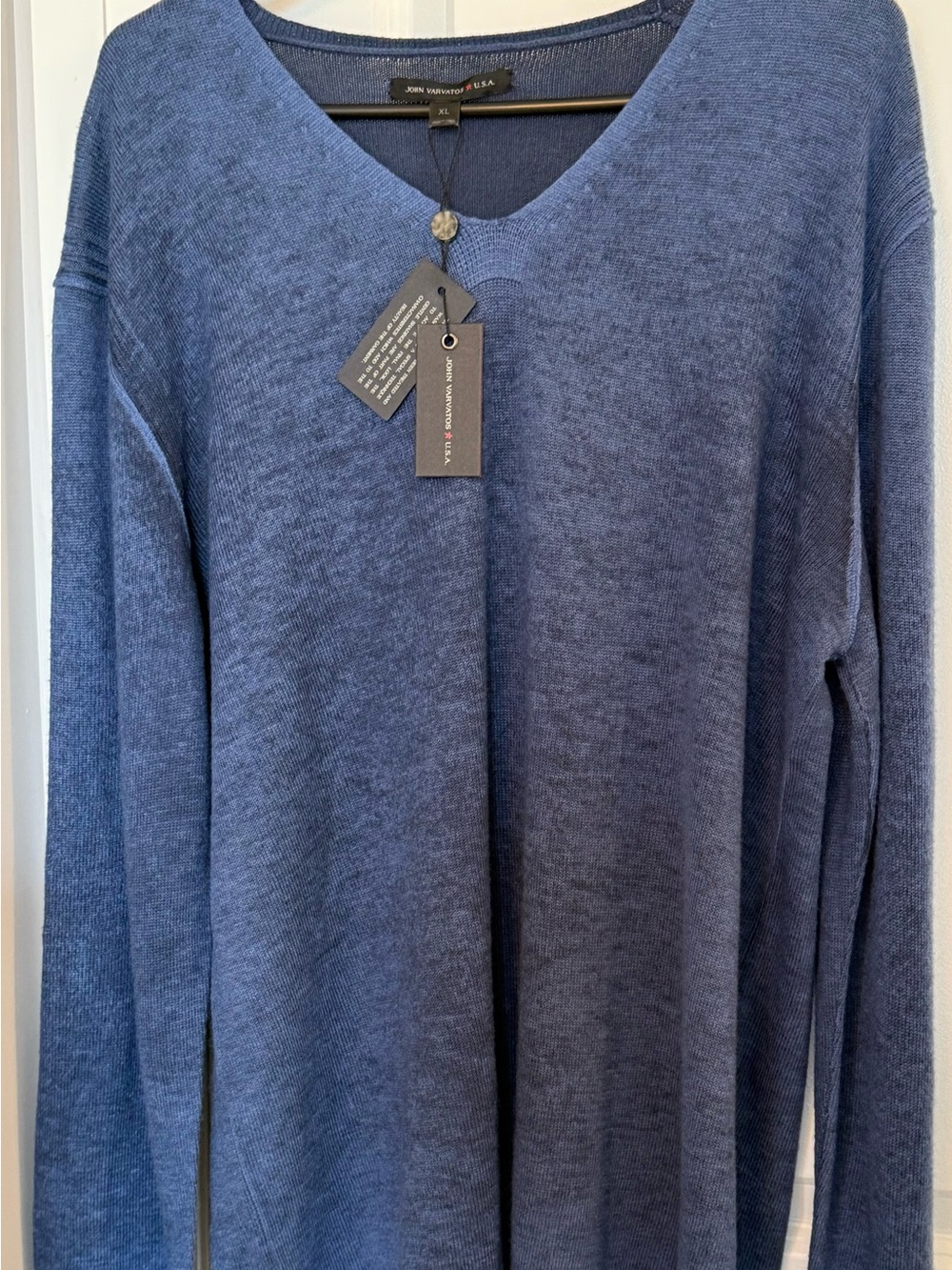 John Varvatos Men's Indigo V-Neck Sweater
